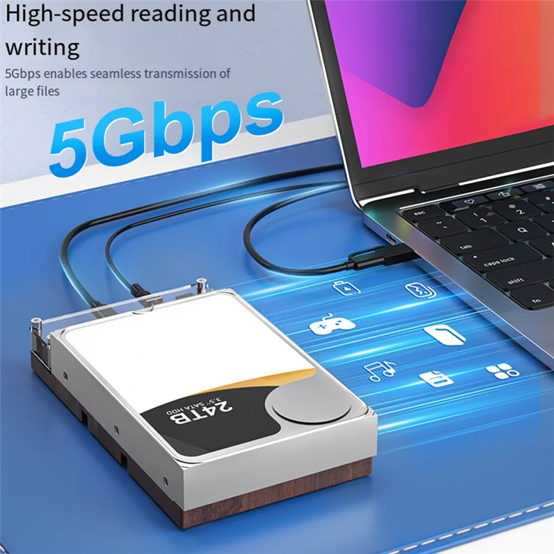حاوية محرك الأقراص الصلبة الخارجية SAS مقاس 2.5/3.5 بوصة لحاوية القرص الصلب SAS SATA إلى USB 3.0 محطة إرساء HDD