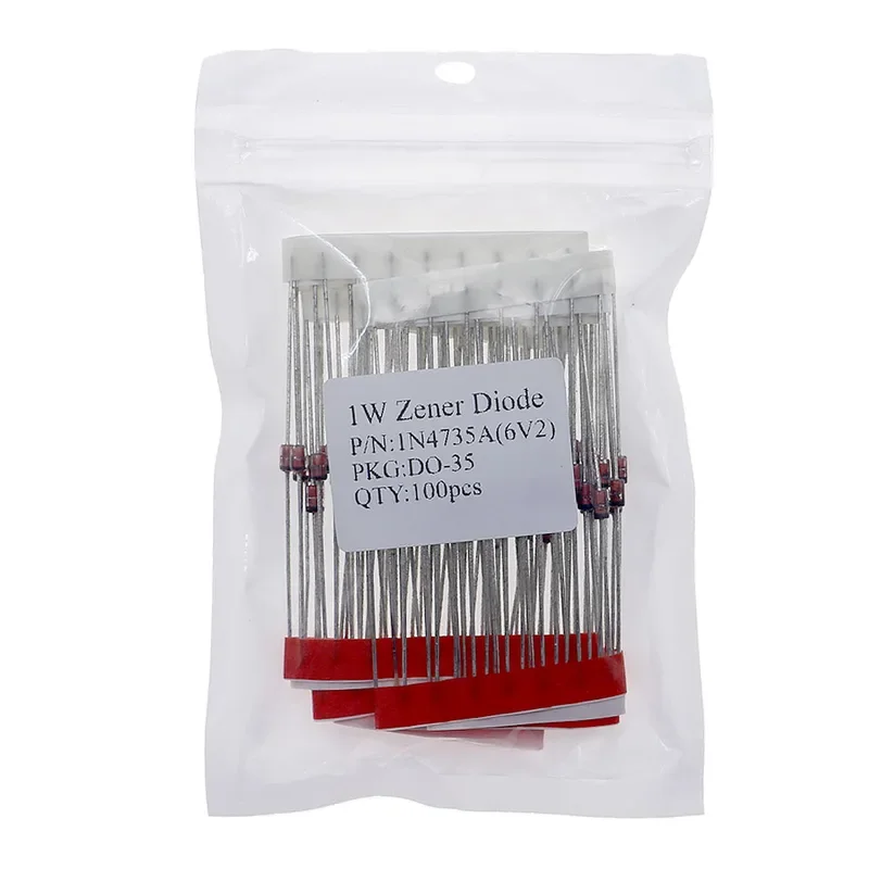 100pcs/lot 1W Zener Diode 3V 3.3V 3.6V 3.9V 4.3V 4.7V 5.1V 5.6V.5V.5V 10V 12V 13V 15V 15V 16V 18V 20V 22V 24V 30V 33V 39V) DO35