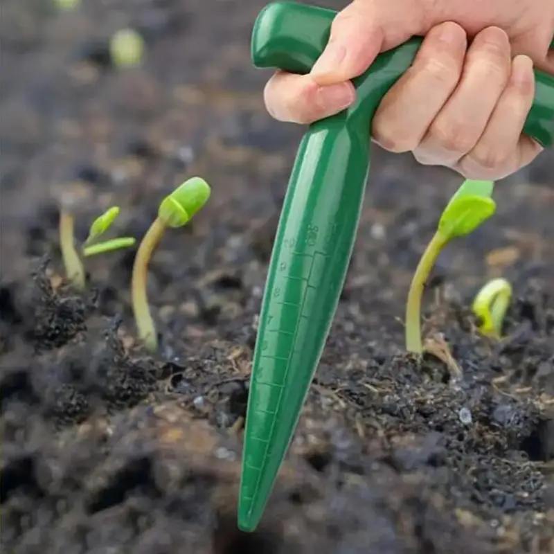 

Adjustable Manual Seed Planter Tool | Garden Hole Puncher With Scale Measurement | Seedling Transplanting Sowing For Gardening