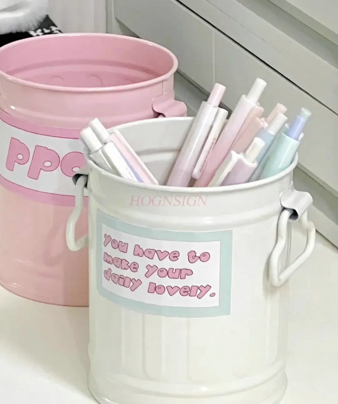 1set Simple and cute desktop stationery storage for middle and high school students, large capacity stationery pen holder