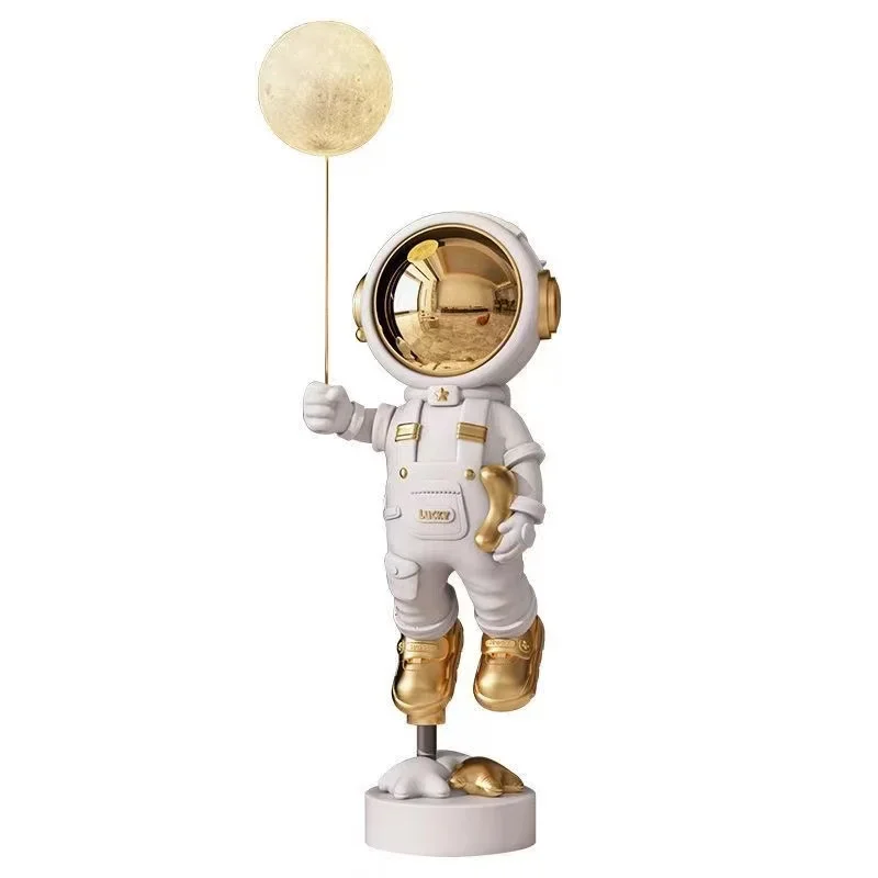 %a AR Astronaut Astronaut Large Living Room Floor-standing Ornament, Living Room Sculpture Decoration, Tray Storage, Luminous