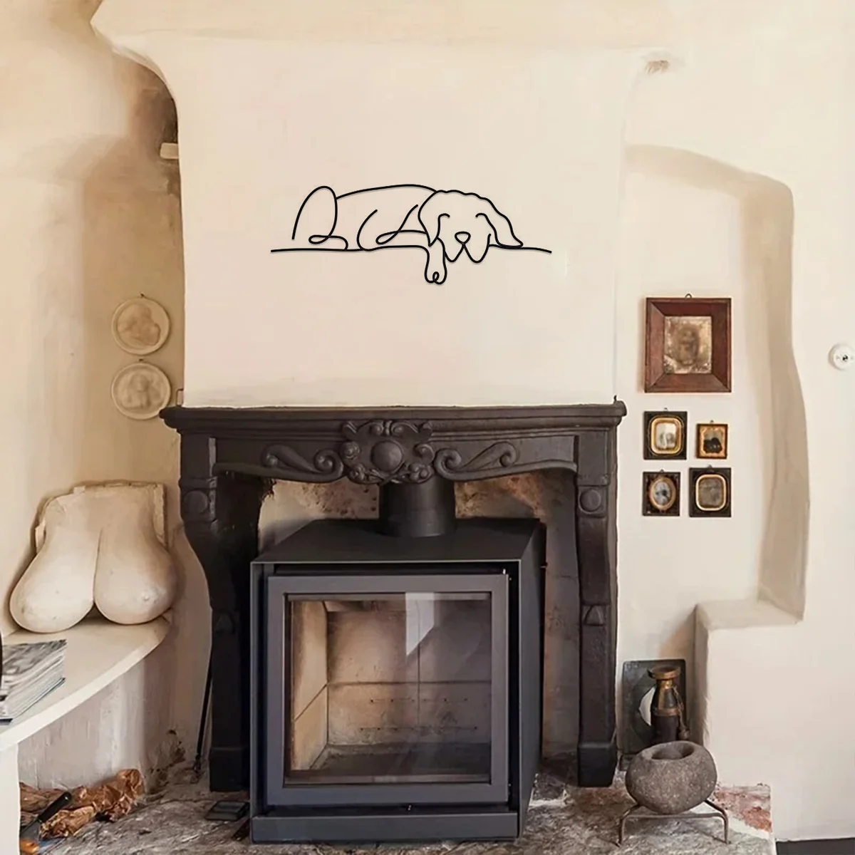 Promotion Metal Dog Wall Mounted Decor Dog Wall Art Metal Home Decoration Minimalist Room Wall Décor Livingroom Bedroom Hallway