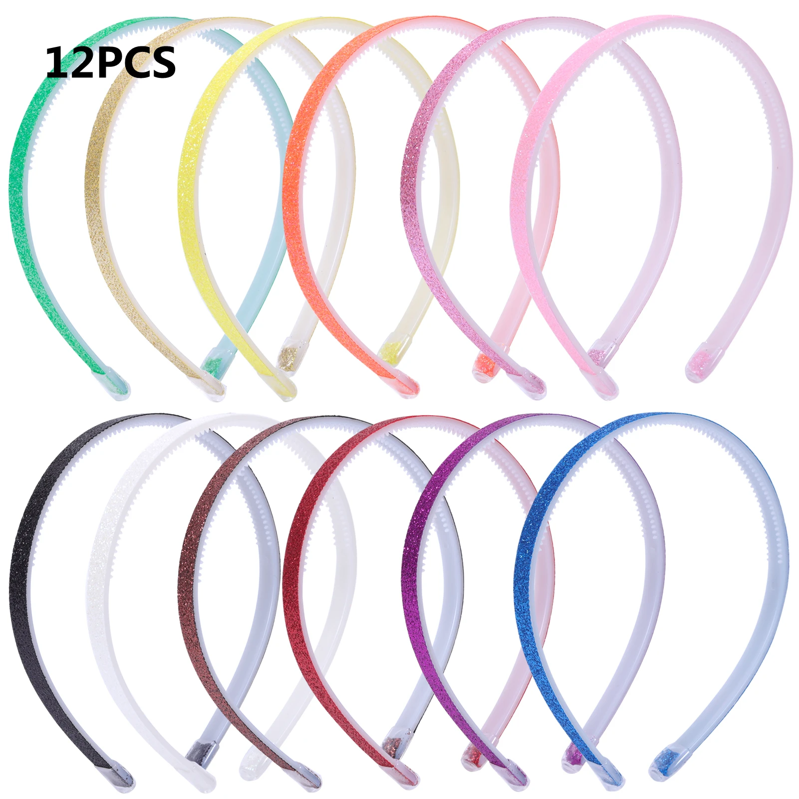 12pcs Solid Color DIY Headband Hairband Women's Hair Accessories Multicolor Headdress Banquet Party Jewelry Bohemian Headdress