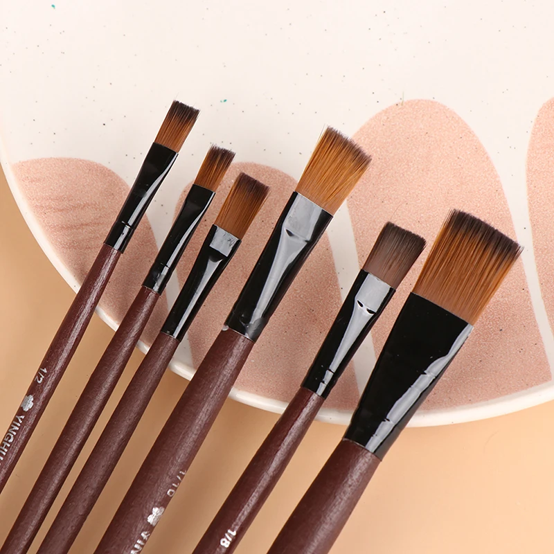 △ 6Pcs/set Artists Brushes Nylon Acrylic Oil Paint Brushes For Artist Supplies Watercolor Set Drawing Painting Supplies
