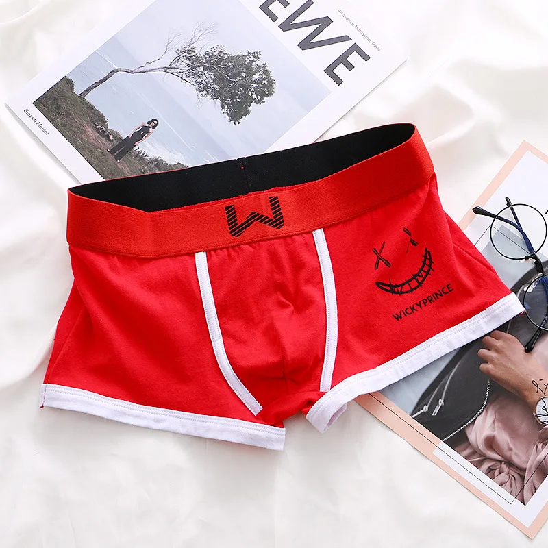 New Arrival Solid Color Cotton Youth Men Boxer Briefs Breathable Soft Trendy Male Casual Underpants Shorts