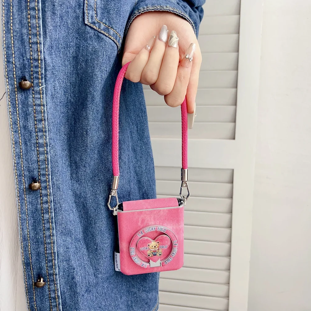 حافظة مغناطيسية قوية بمشبك جانبي فضي الحواف من قماش الدنيم لهاتف موتورولا رازر 60 الترا موتو رازر 60 2025 50 رازر + غطاء حماية #3