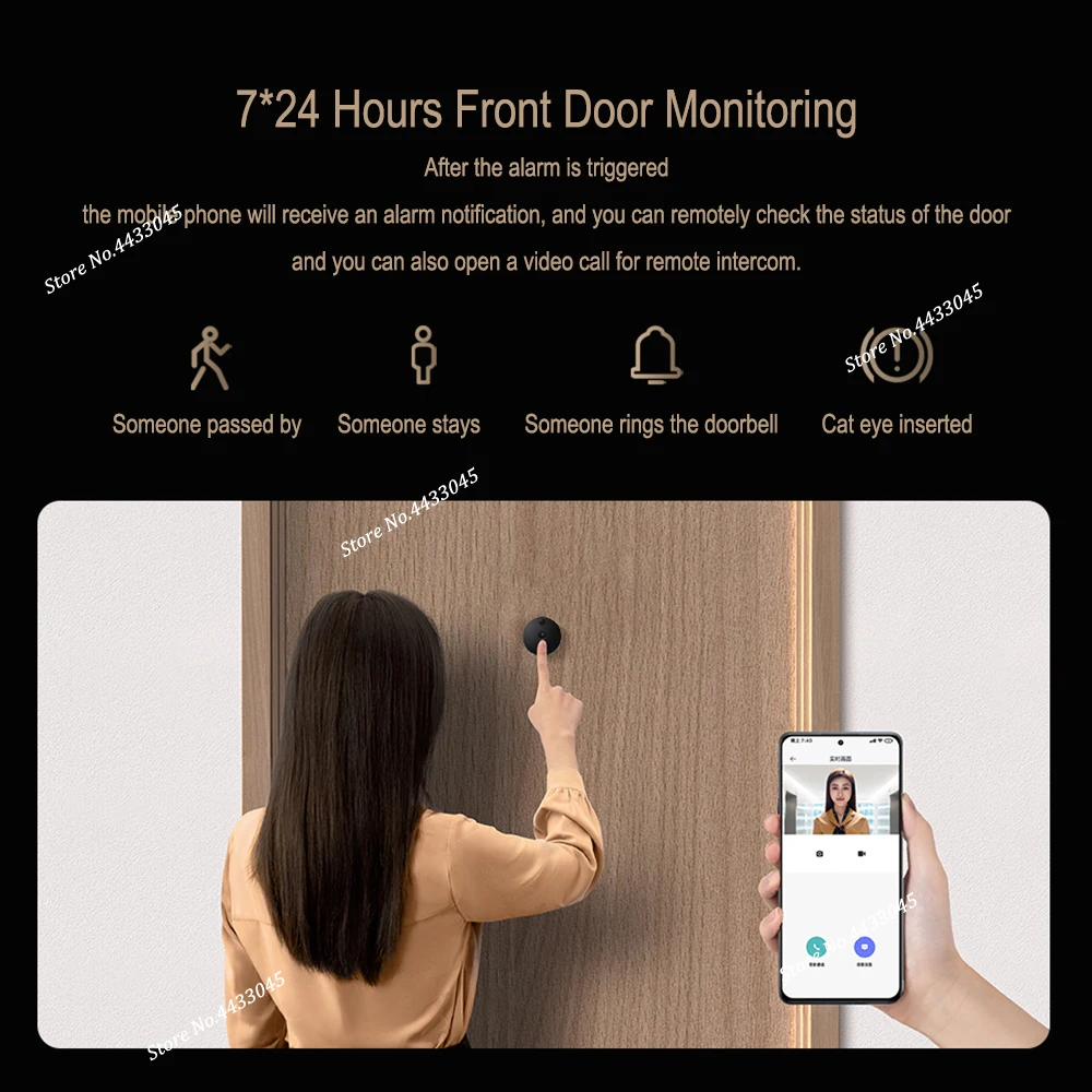 Top Smart Cat-eye 1S Wireless Video Intercom 1080P HD Camera Night Vision Movement Detection Video Doorbell for Home Security