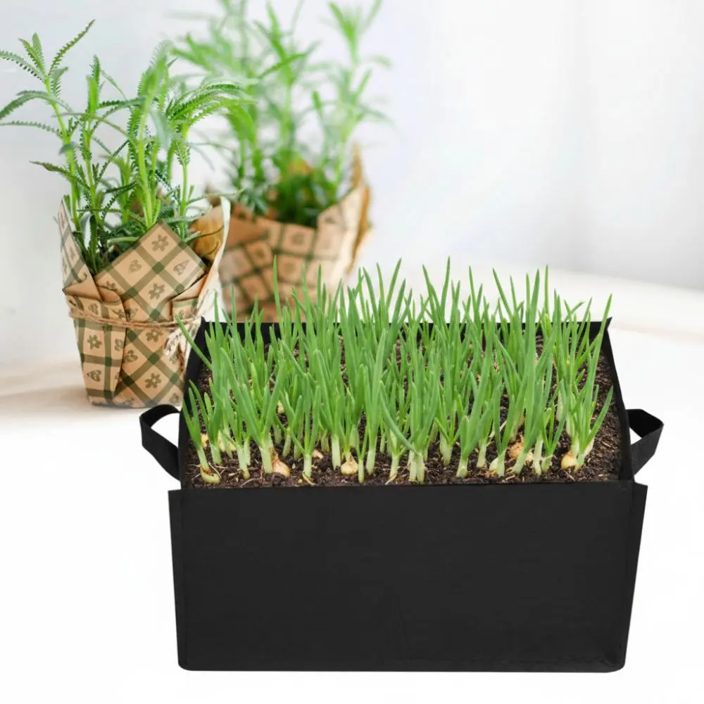 4PCS Non-woven Fabrics Grow Bags Square with Handles Garden Planter Portable Easy To Move Garden Plant Bag Flower Nursery