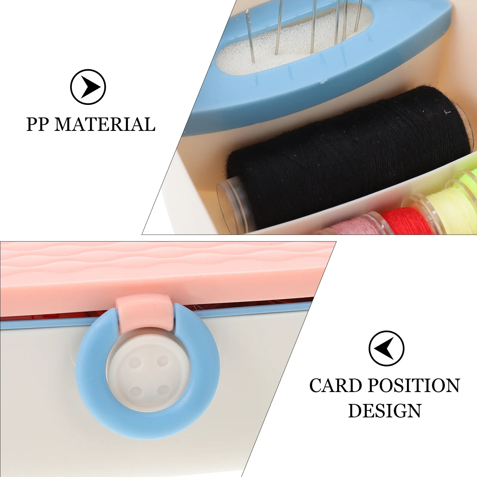 

Sewing Kit for Adults Box Set Hand Stitching Supplies Thread Tool Basic Accessories Household Needlework Case Tailoring Pink