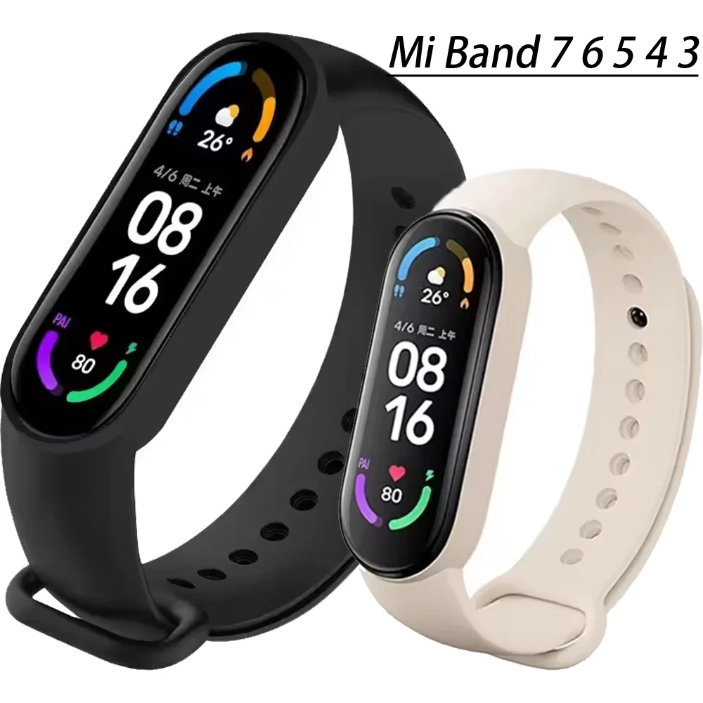 Cinturino sportivo in silicone per Xiaomi Mi Band 7 6 5 4 3 Orologio da polso Correa Miband 7 6 5 Cinturino da cintura per Mi Band 3 4 5 6 7 Polsino