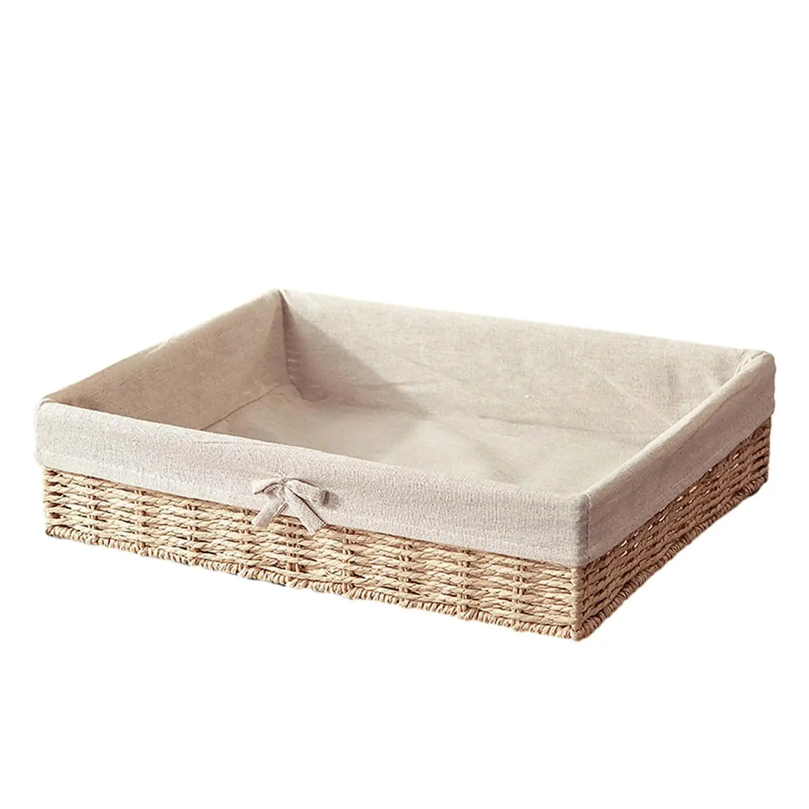 Woven Baskets Rectangular Organizer Bin Stackable Paper Rope