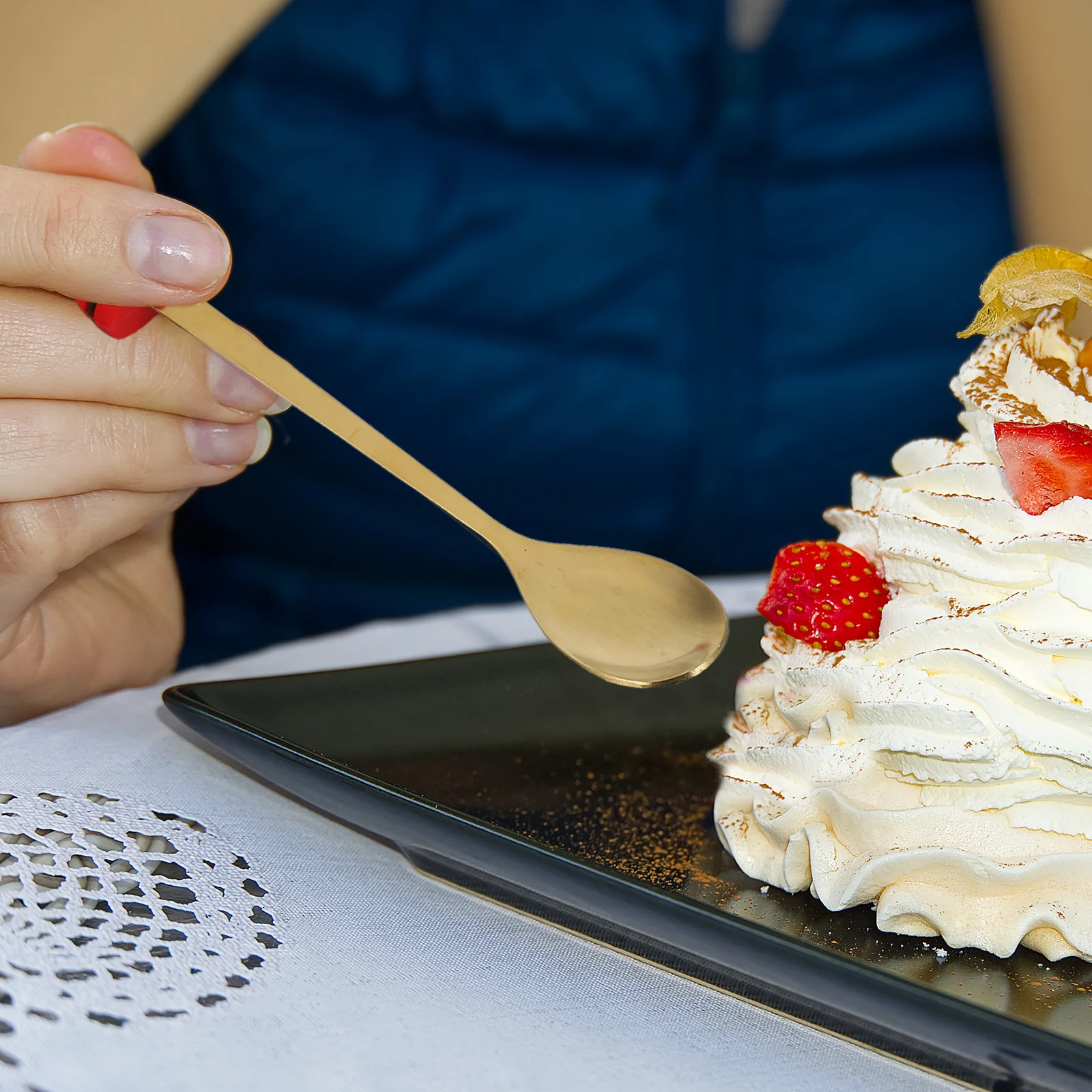 

1Set Stainless Steel Christmas Coffee Stirring Spoons Dessert Fork Mixing Spoons Rustproof Restaurant Use Cake Fork