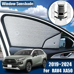 Car Sunshade For Toyota RAV4 AX50 2019~2024 2021 Accessories 2023 Sunscreen Anti-UV Window Visor Sun Blinds Cover Interior Parts