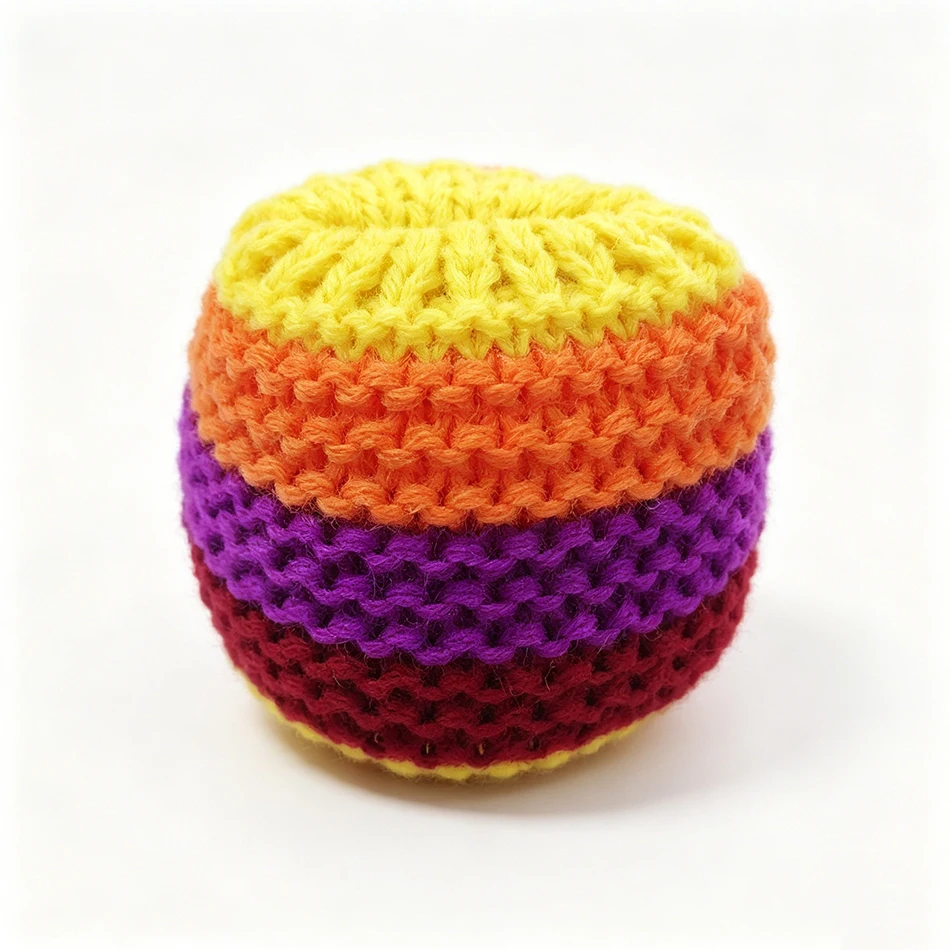 Hacky Sack Rainbow Striped Handmade Knitted Soft Durable Outdoor Sports Juggling Balls Playground Party Group Games Activities view 5