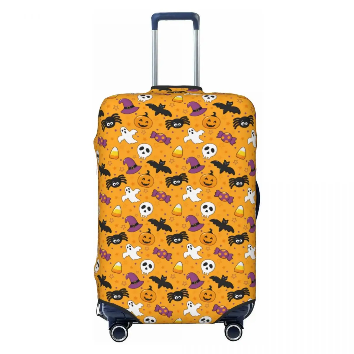 

Halloween Pumpkins Ghosts Bats Skulls Luggage Cover Elastic Travel Suitcase Protective Covers Suit For 18-32 inch