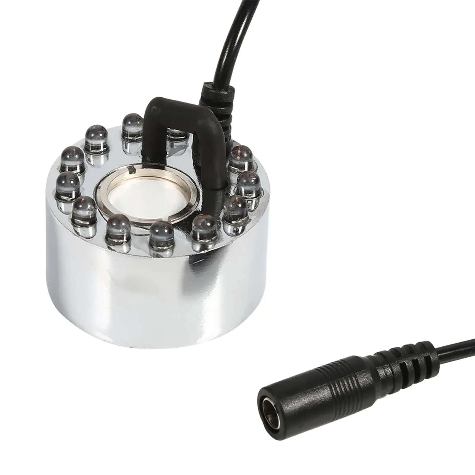 24V Color Changing Ultrasonic Mist Maker LED Water Fountain Atomizer Humidifier Pond Decor 12 LED Light