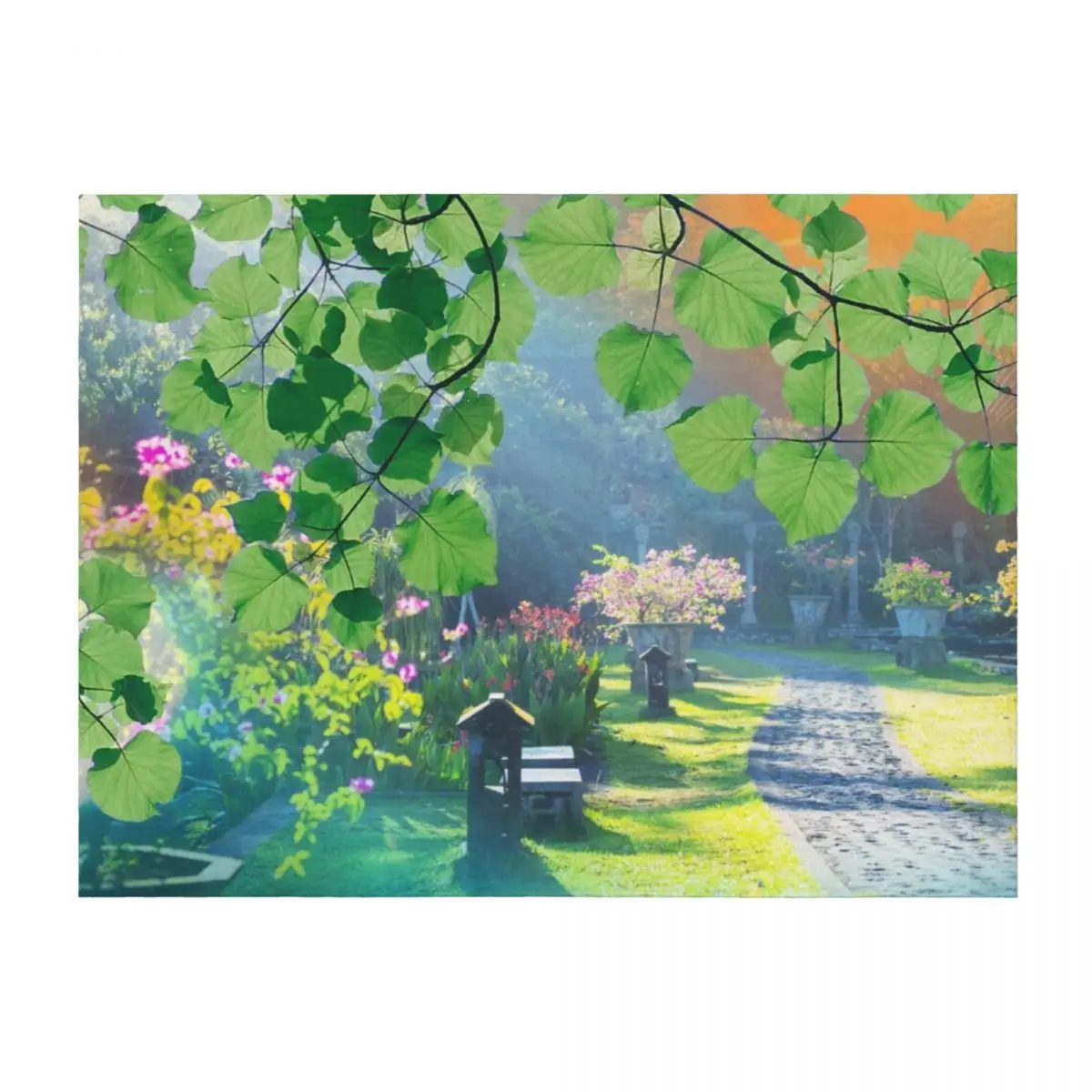 

Fairytale Garden Throw Blanket Hairy Kid'S Retros Moving Blankets