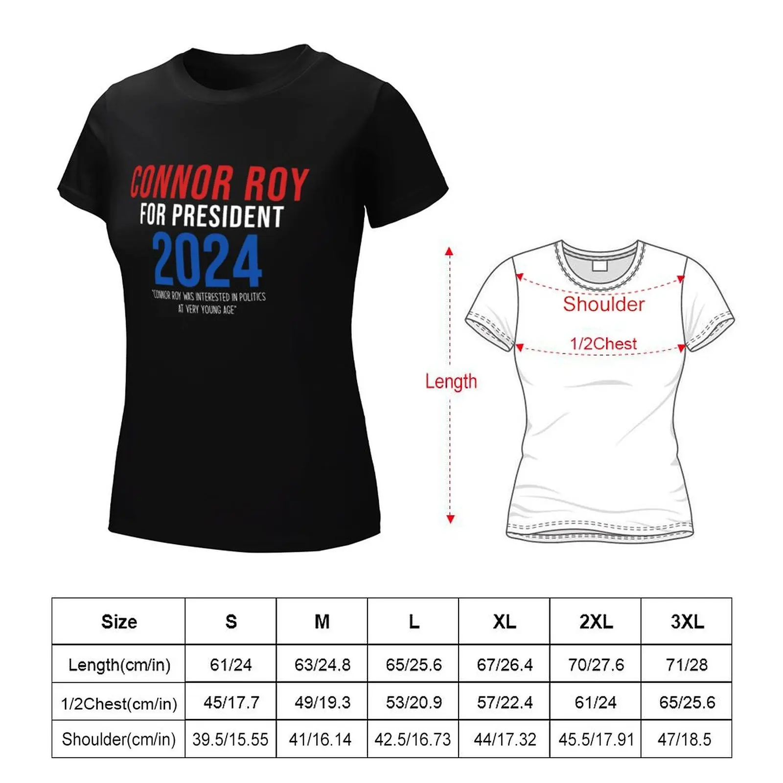 Connor Roy For President T-Shirt aesthetic clothes Short sleeve tee cat shirts for Women