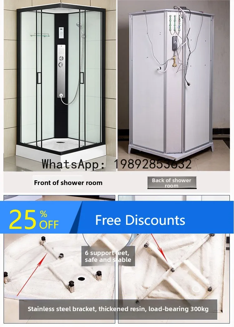 

LYY Integrated Shower Room Glass Door Square One-piece Household Bathroom Shower Room