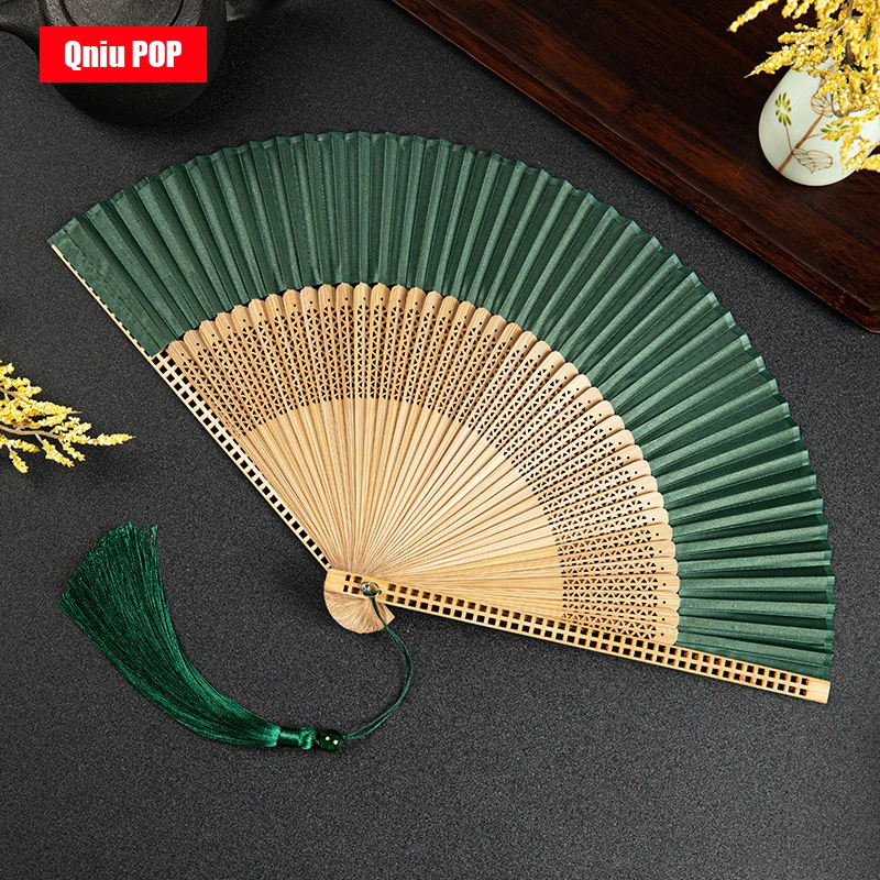 New Bamboo Folding Fan Chinese Style Fan Classical Carving Craft Fans Portable Summer Female Dance Hand Held Fan Gift Home Decor