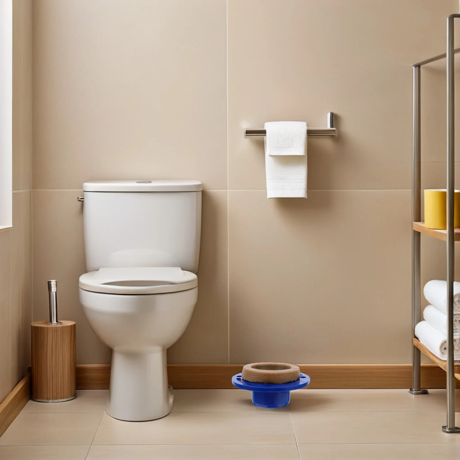 

Toilet Flange Plate PVC Durable Drain Pipe Connector for Bathroom Sewer System Replacement Repair Ring for Plumbing Installation