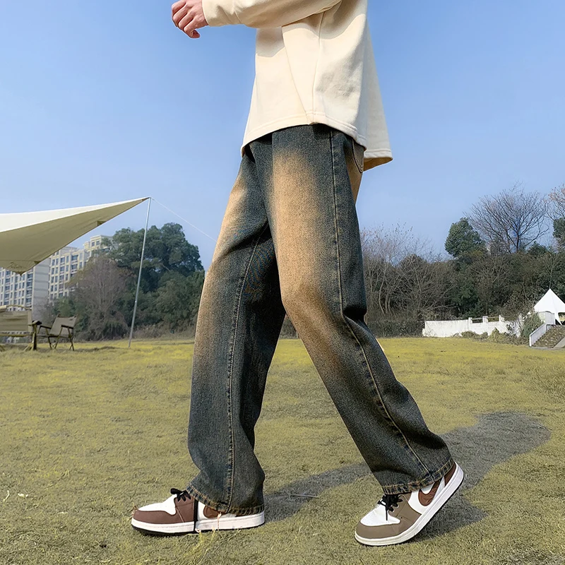 

Men's Fashionable Trendy Comfortable Versatile Jeans for Outdoor Fishing Casual Loose Breathable Loose Straight Leg Pants