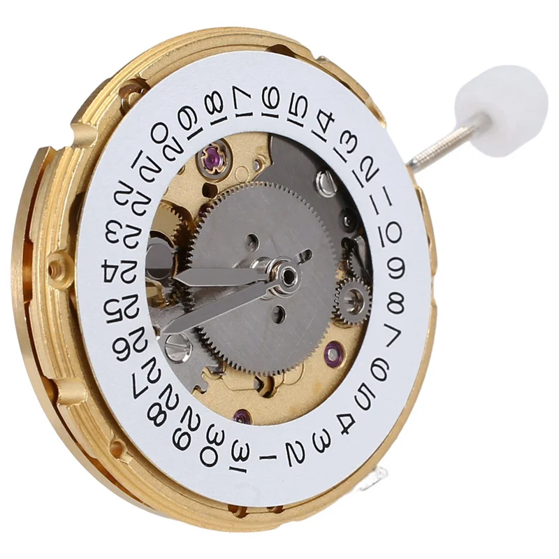 4 Hands Watch Movement 25 Jewels 2836 Automatic Mechanical Watch Movement Date At 3 O\'Clock for ETA 2836-2 GMT Gold