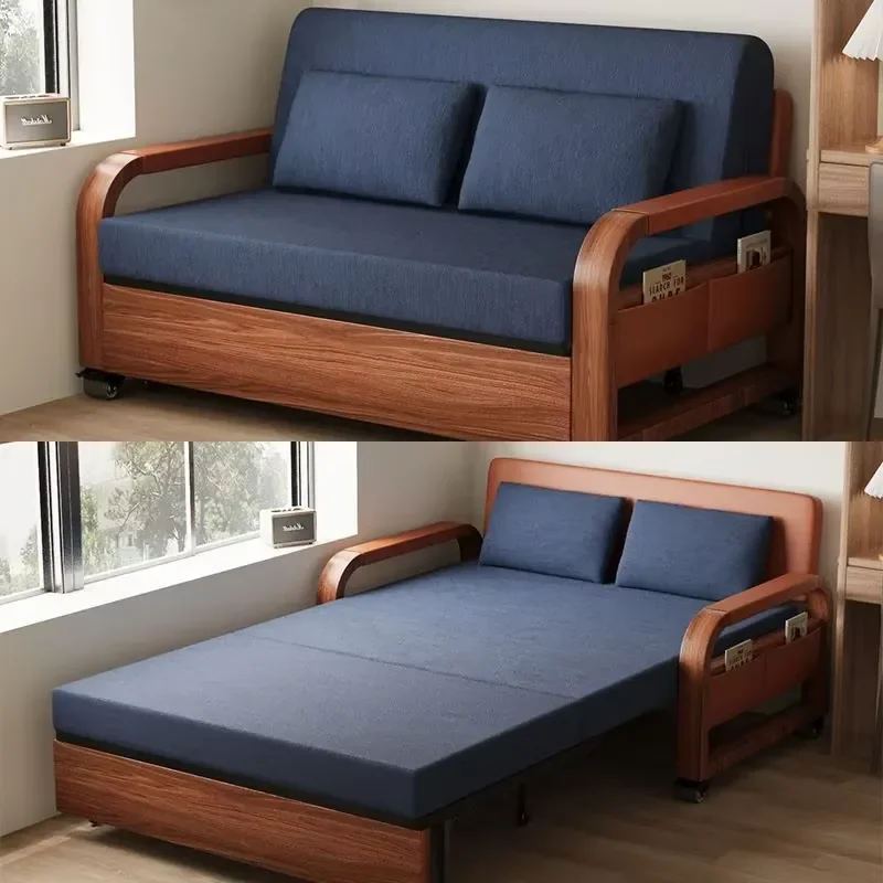 Dual-Use Convertible Folding Sofa Bed Modern Single Bed Adult Storage Bedroom Balcony Small Household Telescopic Living Room