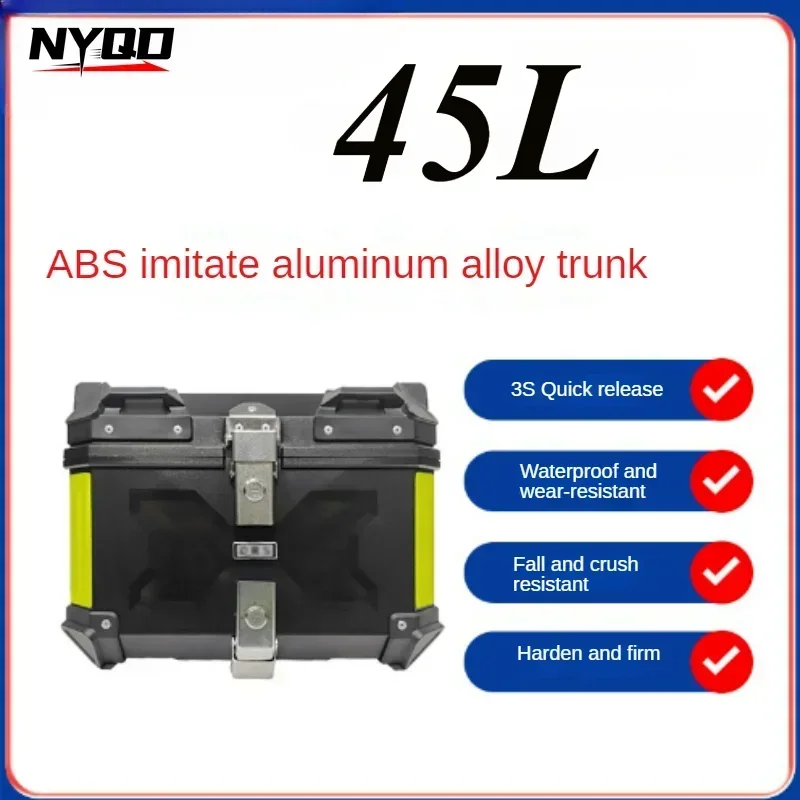 45L ABS Tail Box Motorcycle Aluminum Alloy Trunk Quick Release Waterproof Large-capacity Moto Accessory