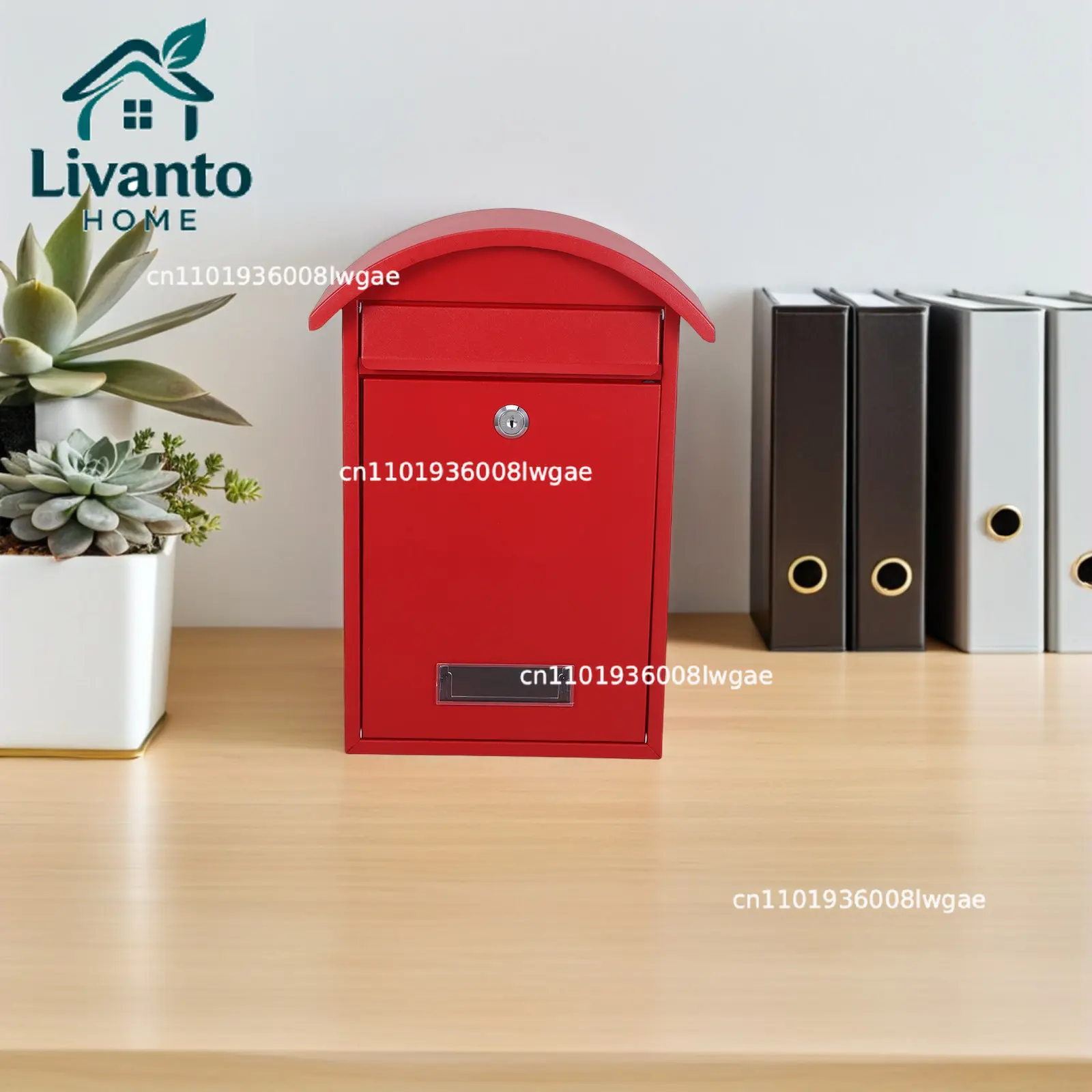 

Wall Mailbox Lockable Red 14 X 10 X 4 Modern Security Locking Letter Box Outdoor Home Office Decorative Mailbox