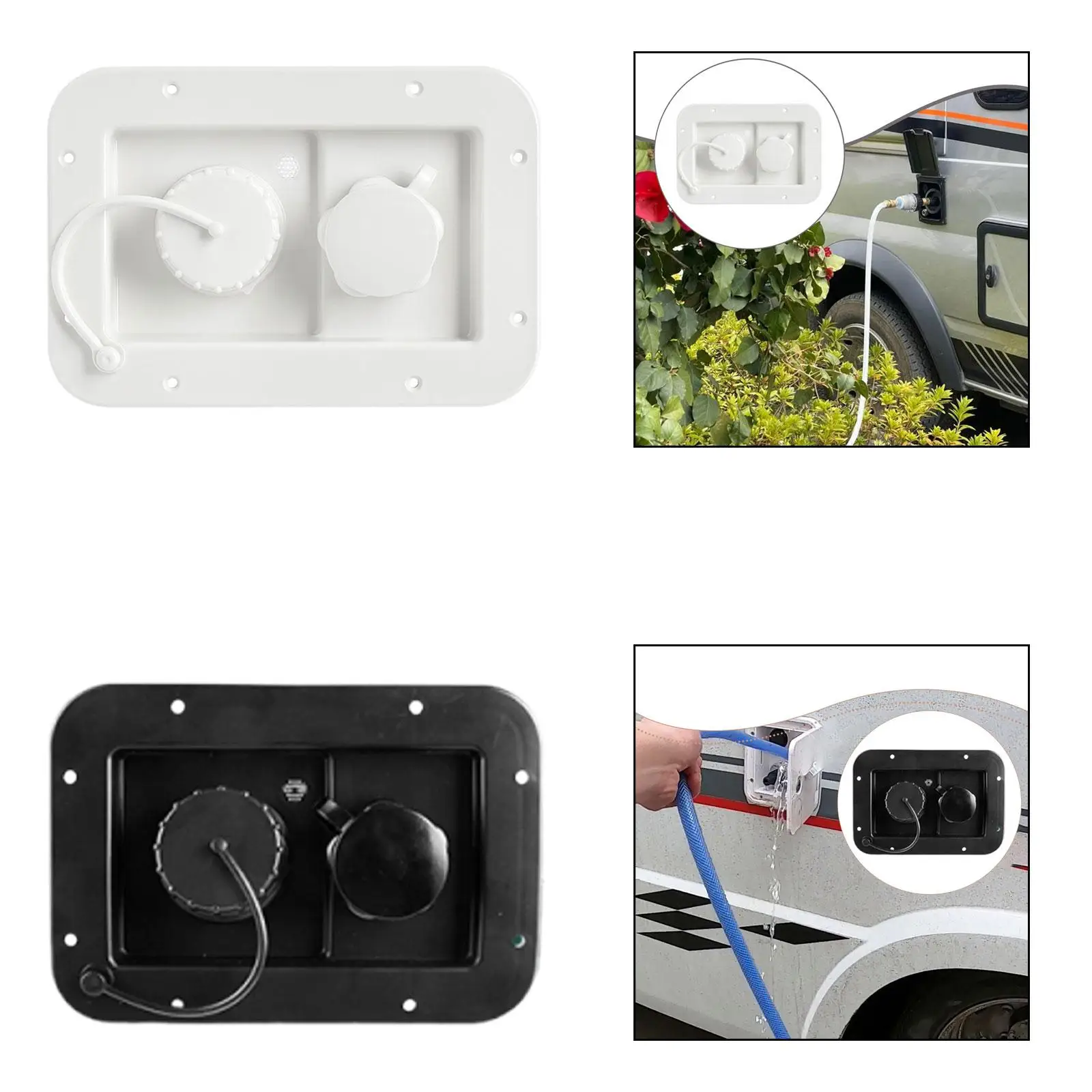 

Gravity City Water Inlet Hatch Durable Plastic RV Water Fill Quick Connection for Caravan Camping
