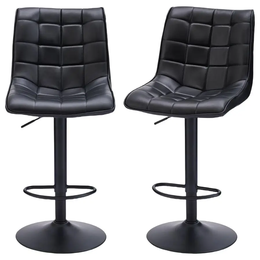 

Набор из 2 стульев, барные стулья с регулируемой высотой 2433, современные поворотные барные стулья со спинками, черные кухонные барные стулья для комплекта