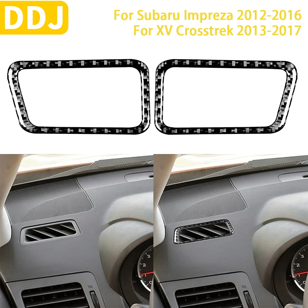 

For Subaru Impreza 2012-2016 For XV Crosstrek 2013-2017 Accessories Car Carbon Fiber Interior Defog Air Outlet Trim Sticker