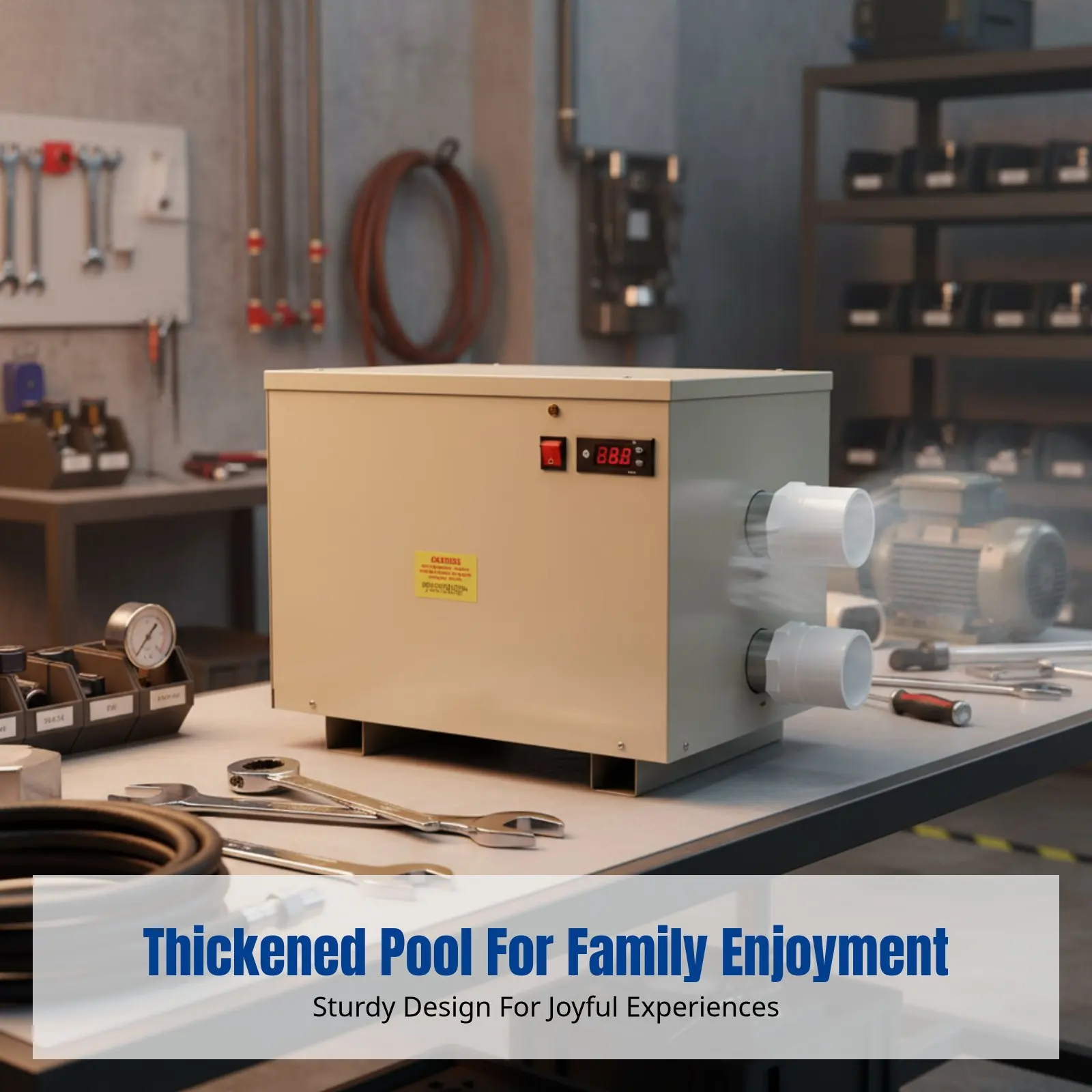 

Надувной уличный большой круглый бассейн, утолщенный, для всей семьи, взрослых и детей, с электрическим насосом