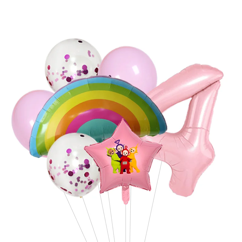 Teletubbies Foil Latex Balloon Set Birthday Party Decor Cartoon Character Globos Baby Shower Supplies Scene Layout Decorations - view 5