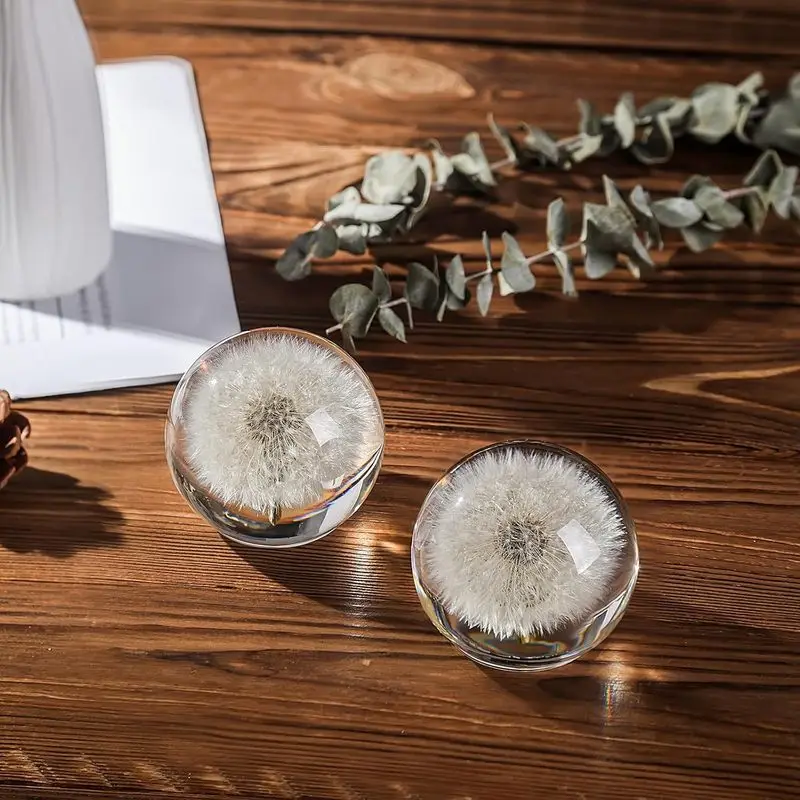 2-Pack Dandelion Sun Catcher Crystal Ball Set- Dandelion Catcher Balls, a Garden Decoration Gift for Mom, That Sparkle in the Sunlight
