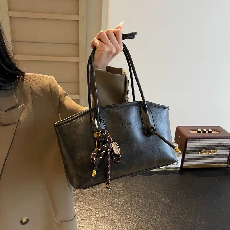 

PU Leather Tote Bag for Women Y2K Trend Female Crossbody Bag Lady Shoulder Bags 2025 Fashion Handbags and Purses Retro Style