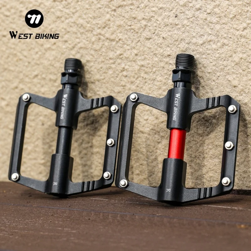 

WEST BIKING 3 Bearing MTB Pedals Ultralight Aluminum Bicycle Flat Pedal 9/16'' Spindle Non-slip Mountain Bike Pedal Bicycle Part