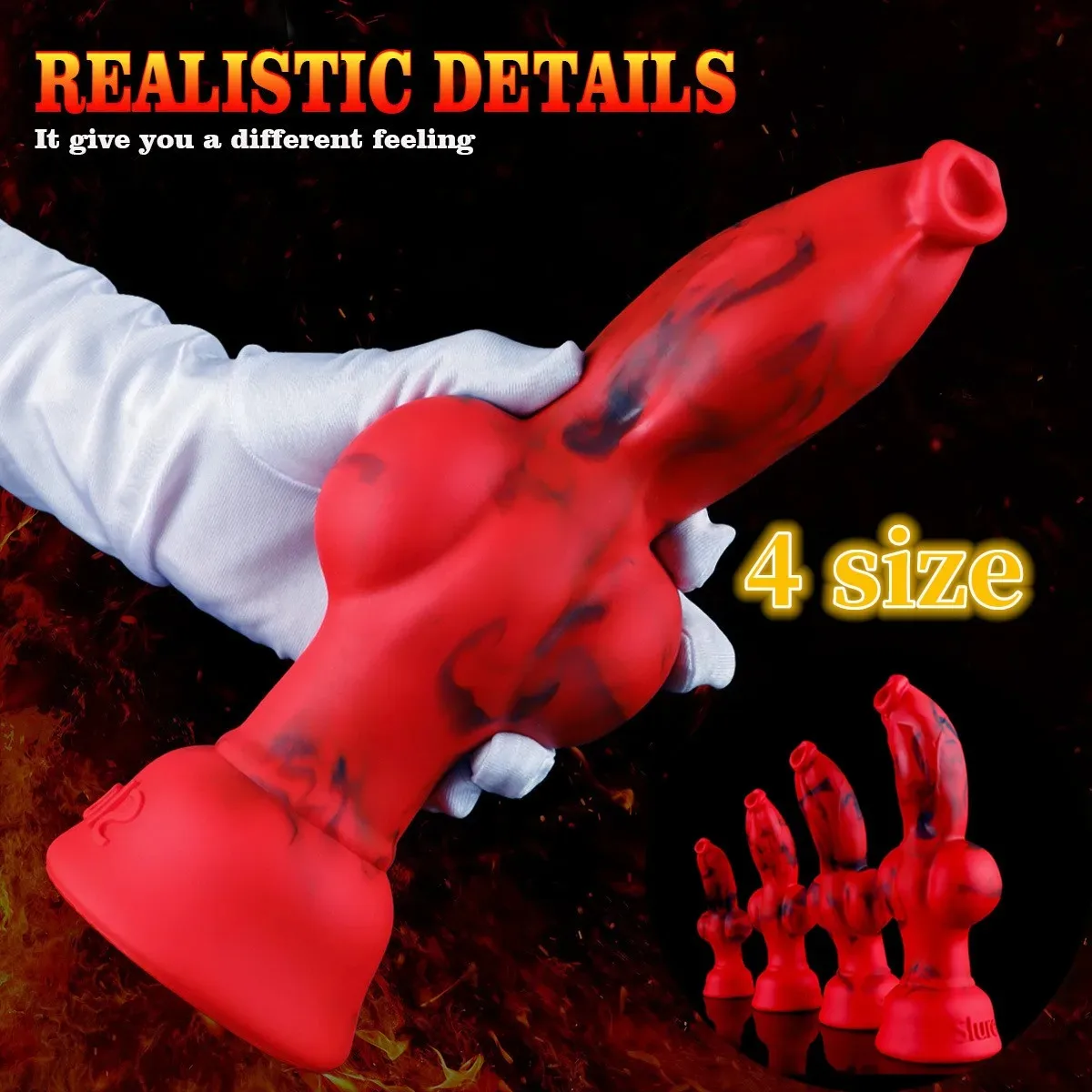 Silicone Red Wolf Dog Realistic Fantasy Monster Dildo Simulates Wolf Penis Anus Stuffed Prostate Vaginal Masturbation Sex Toys