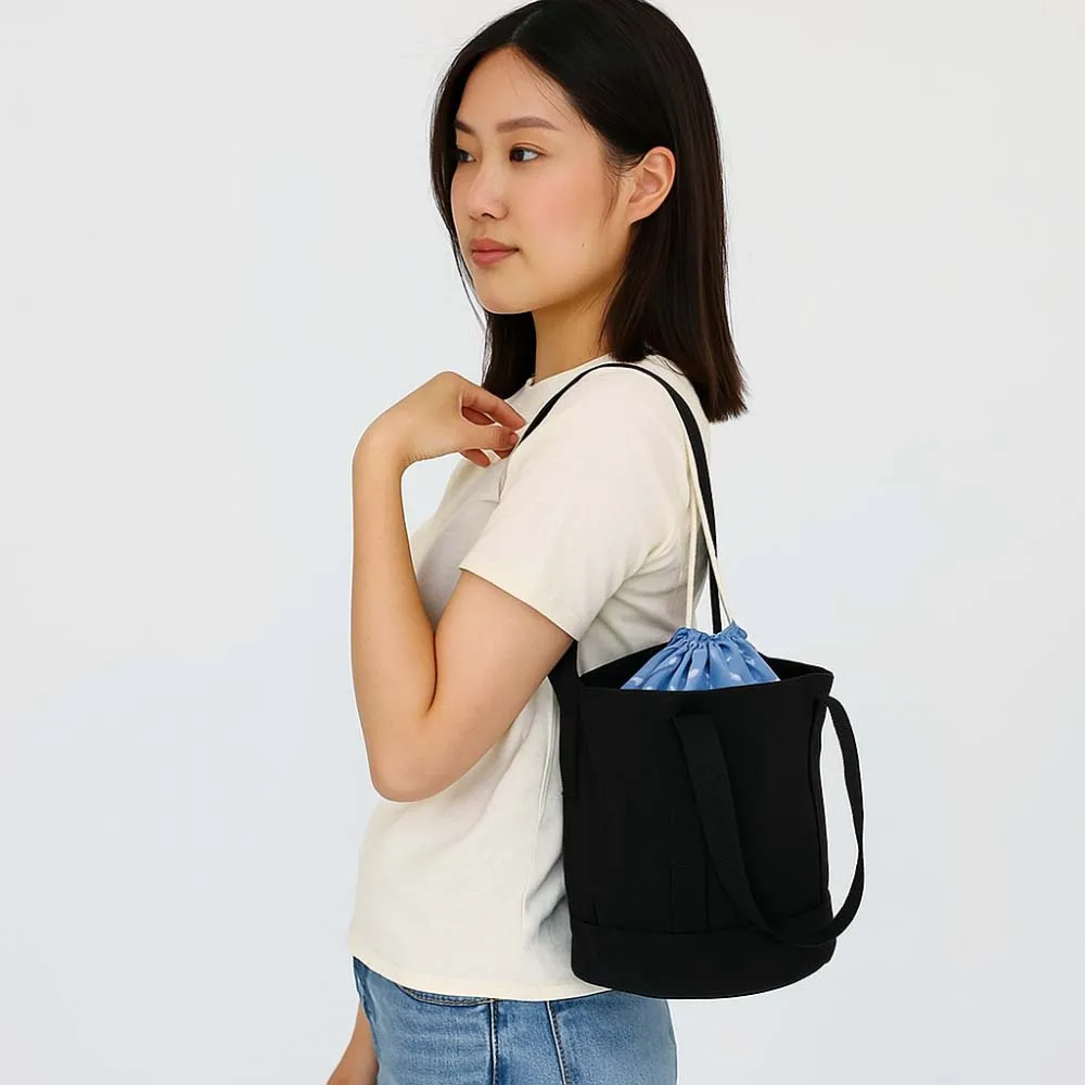 Большая вместительная термоизоляционная сумка, парусиновая сумка для обеда в японском стиле на шнурке, утолщенная полиэстеровая сумка для пикника