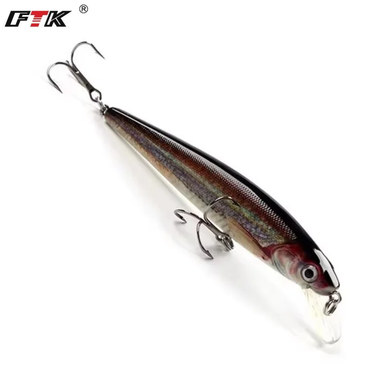 

11,8 г 10 см приманка в виде гольяна с трехмерными глазами и тройным крючком, плавающая приманка, жесткая приманка, искусственная приманка для воблера на окуня и щуку