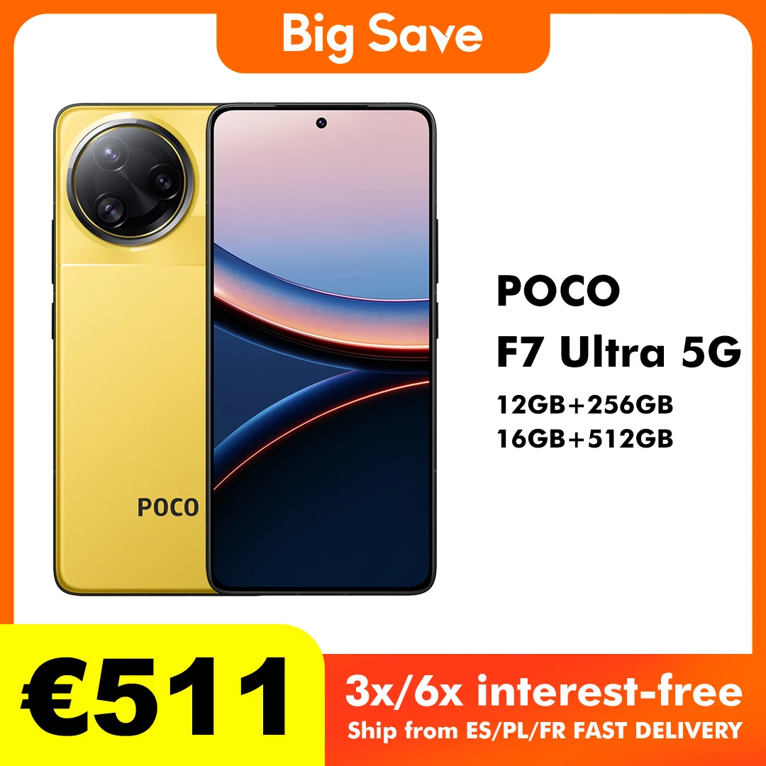 POCO F7 Ultra 5G NFC 12GB/256GB 16GB/512GB Version mondiale téléphone portable sans chargeur toute nouvelle prime mondiale