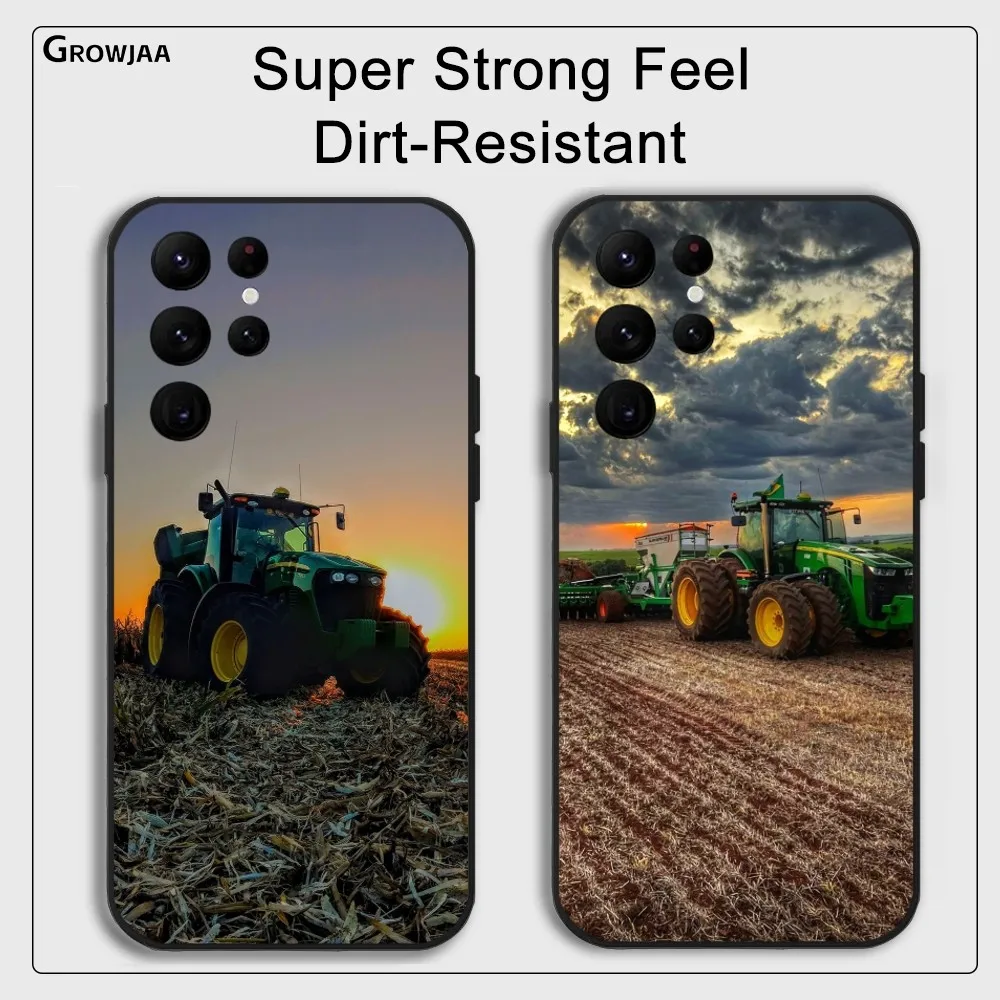 J-John D-Deere Farm Tractor Phone Case For Samsung Galaxy S25 S24 S22 S23 Ultra S21 S20 Plus 5G Protective Silicone Funda