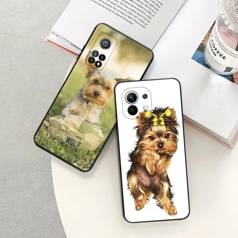 Black Matte Anti-Drop Phone Case For Xiaomi Mi 9 9T Yorkshire Terrier Dog Redmi Note 11 10 Pro 11s 10s 9s 9a 9c 10c 10a 9i Cover