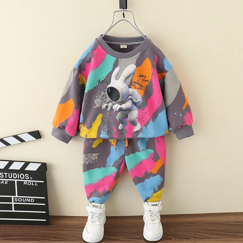 Toddler and Baby Tie Dye Outfits Girls Boys 3D Printed Sweatshirt+Drawstring Pant Sets Children Jogger Set Kids Tracksuit 1-11Yr