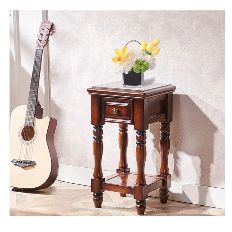 

American stand Solid wood stand Living room rack with drawer table Simple country style pot stand