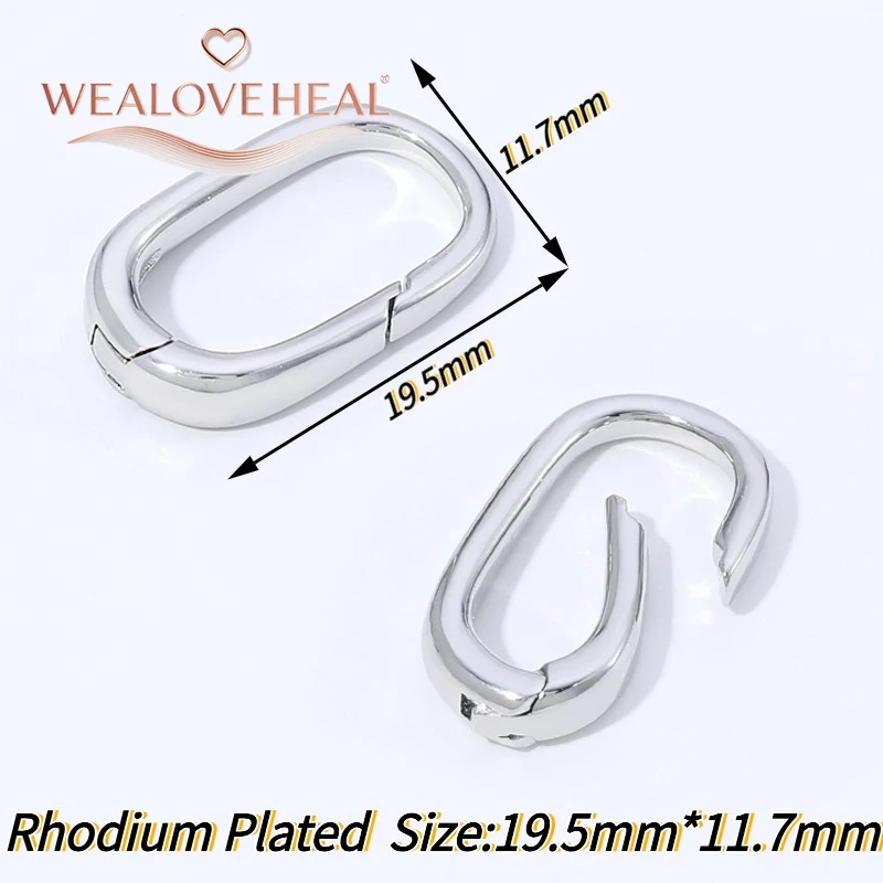 Hochwertige 18K vergoldete Messing-Karabinerhaken in Kreis-, Oval- und Herzform mit Druckverschluss für DIY-Schmuckherstellung. – Detail 39