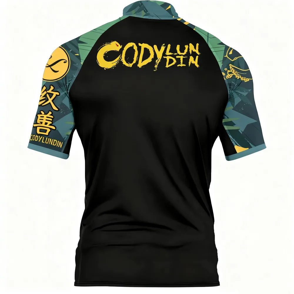 جديد جيو جيتسو Mma Rashguard Bjj تي شيرت الرجال ضغط التدريب قصيرة الأكمام تصارع قميص لا GI الملاكمة فنون الدفاع عن النفس ارتداء