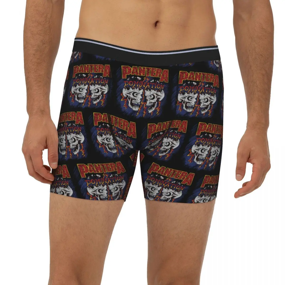 Long Boxer Underpants Shorts Pantera Heavy Metal Band Music Panties Male Ventilate Underwear for Homme Man Boyfriend Gifts view 2