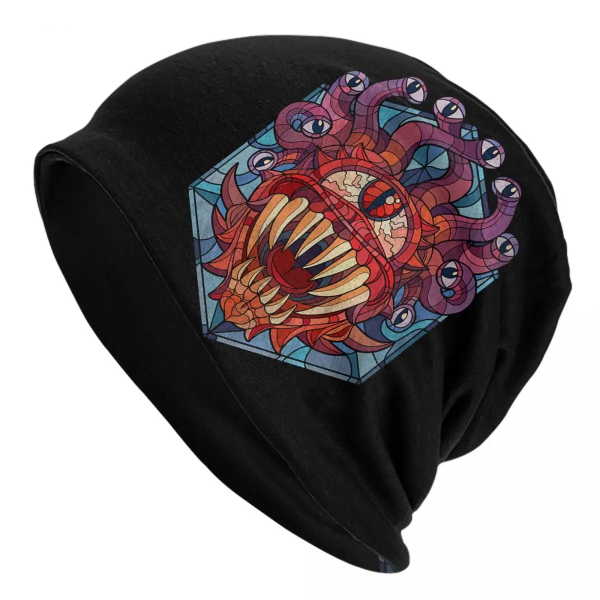 Eye Of The Beholder Stained Glass Skullies Beanies Hat DnD Game Spring Men Women Street Cap Warm Head Wrap Bonnet Knitting Hats